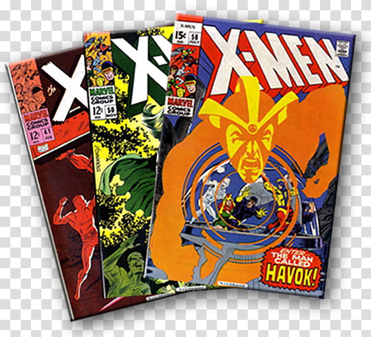 Comic Book Lover X men, three X-Men comic books transparent background PNG clipart