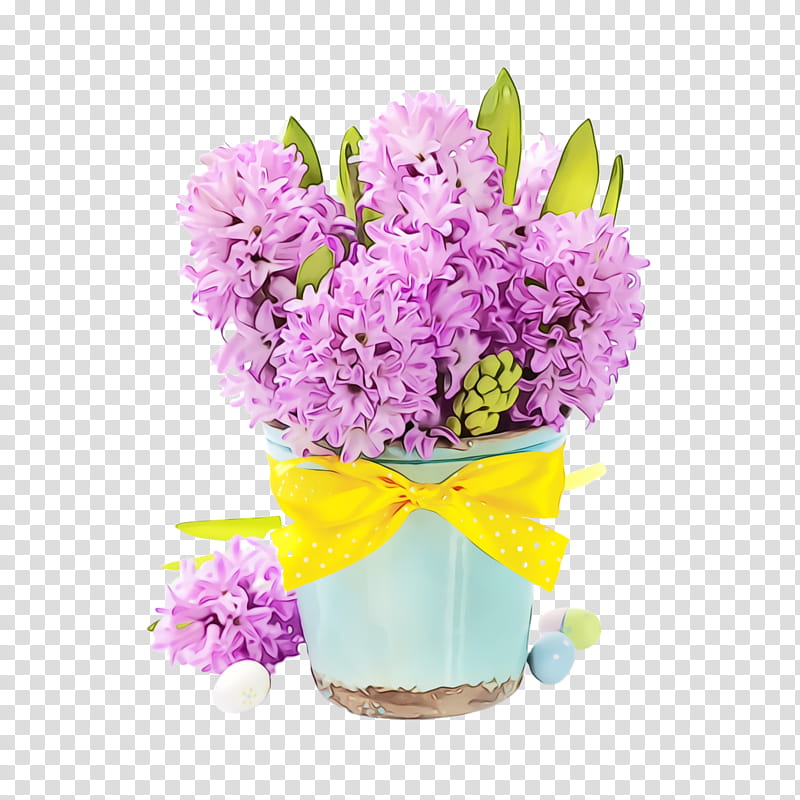 flower lilac flowerpot cut flowers purple, Watercolor, Paint, Wet Ink, Plant, Flowering Plant, Violet, Hyacinth transparent background PNG clipart