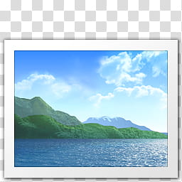 Vista RTM WOW Icon , JPG Files, green hills near body of water transparent background PNG clipart