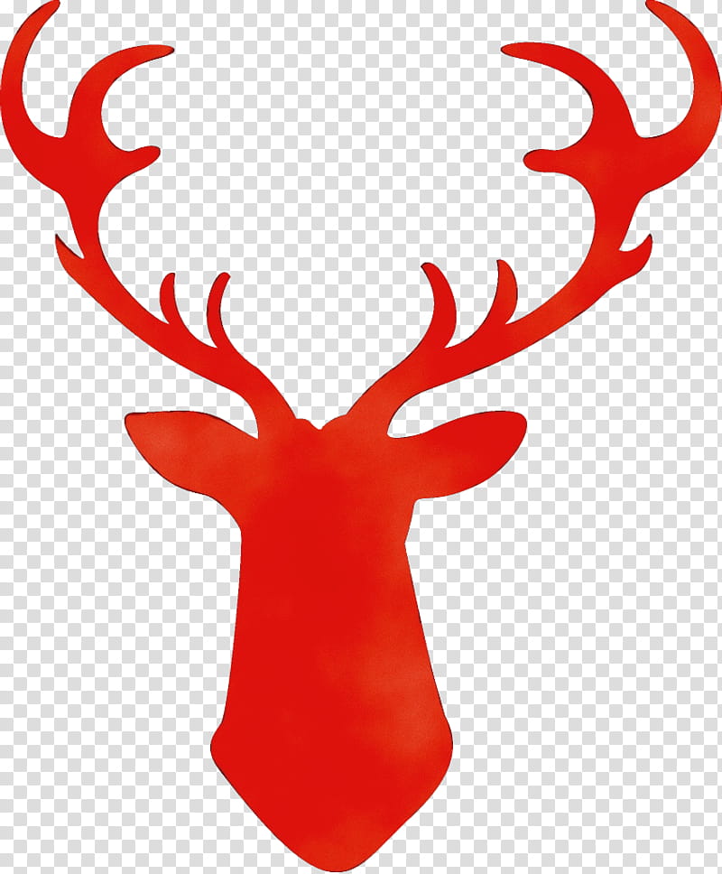 red horn deer elk, Watercolor, Paint, Wet Ink transparent background PNG clipart