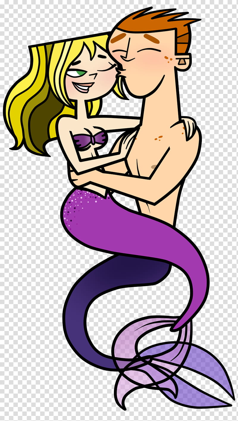 Sweet Kiss OC Commission, animated mermaids transparent background PNG clipart