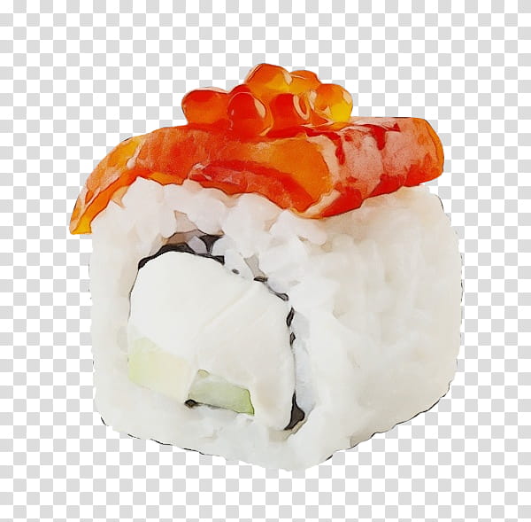 Watercolor, Paint, Wet Ink, California Roll, Sushi, Japanese Cuisine, Sashimi, Makizushi transparent background PNG clipart