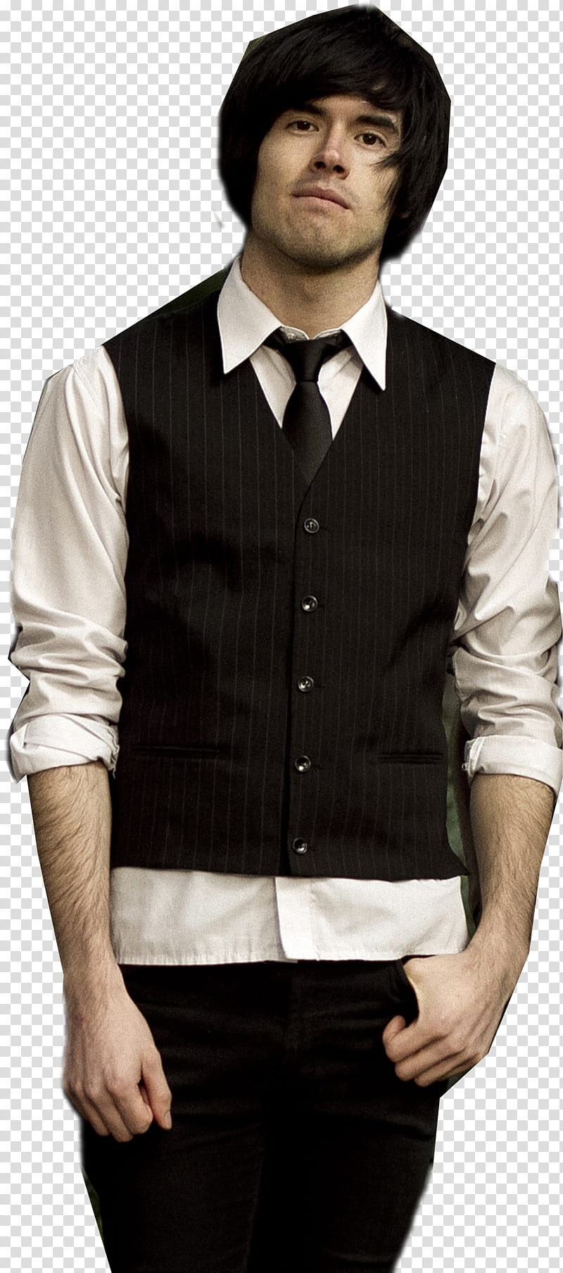German Garmendia HolaSoyGerman , man wearing black vst transparent background PNG clipart