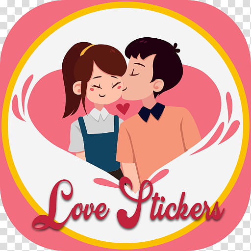 Love Couple Heart, Character, Cartoon, Kiss, Romance, Valentines Day, Sticker transparent background PNG clipart