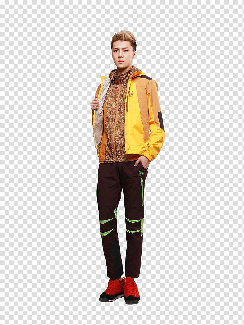 man in yellow jacket transparent background PNG clipart