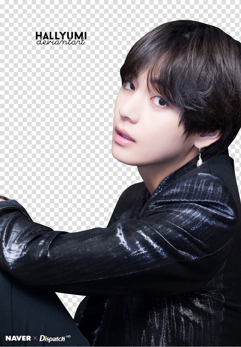 Taehyung BBMAs , man placing his arm on knee transparent background PNG clipart
