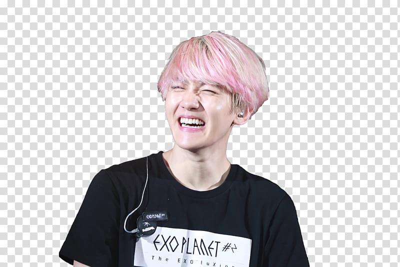 BAEKHYUN EXO, man laughing transparent background PNG clipart