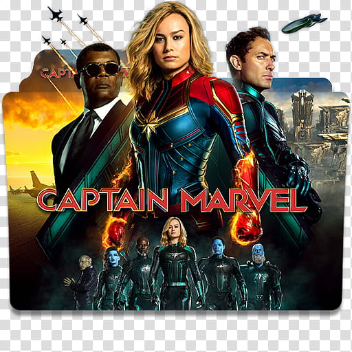 Captain Marvel  Folder Icon , Captain Marvel () V- transparent background PNG clipart