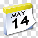 WinXP ICal, white and yellow May  calendar art transparent background PNG clipart