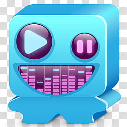 Iconos Y s, blue, blue and pink music player icon transparent background PNG clipart