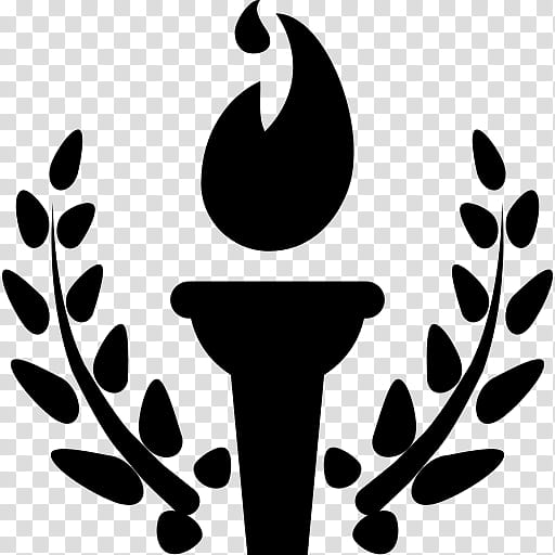 olympic torch clipart black and white