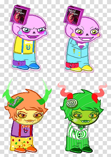 :: Sprite Edits: uU Tricksters ::, four cartoon characters transparent background PNG clipart