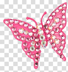 , clear gemstone encrusted pink swallowtail butterfly decor transparent background PNG clipart