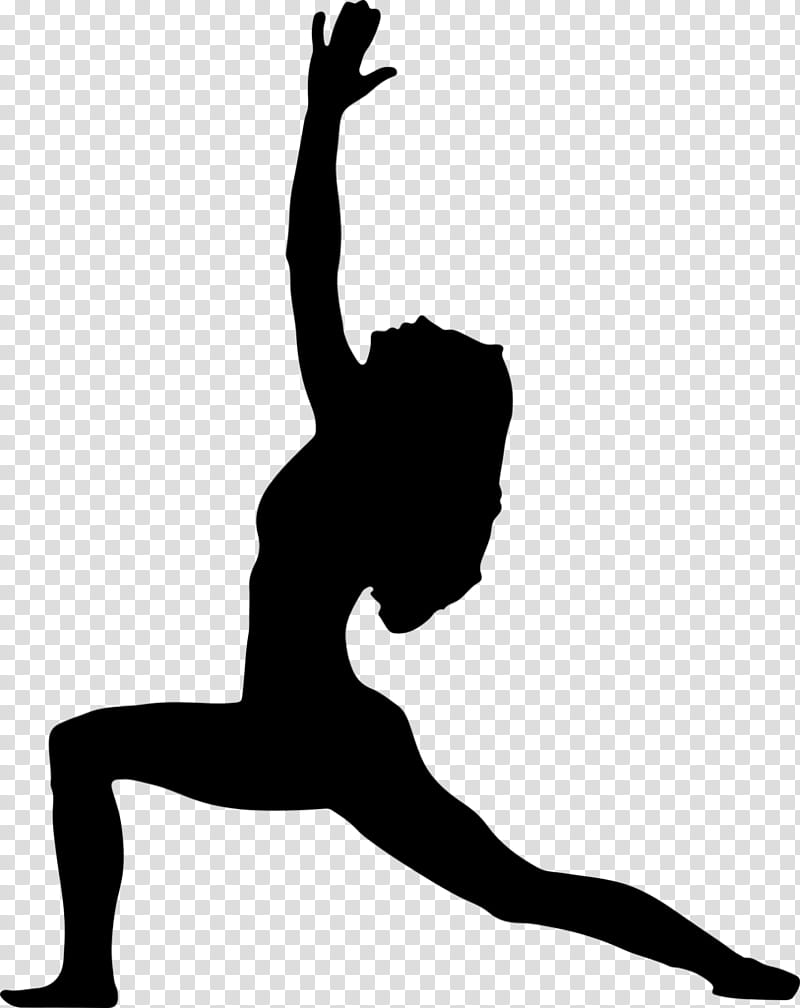 Dancer Silhouette, Asana, Yoga, Exercise, Posture, Physical Fitness, Meditation, Virabhadrasana I transparent background PNG clipart