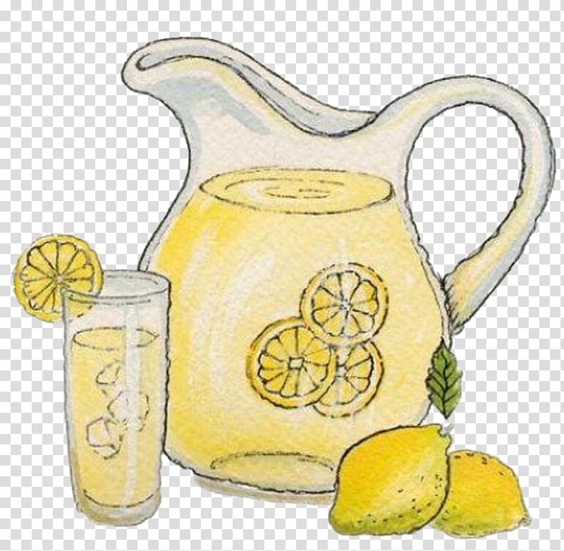 Lemon Drawing, Lemonade, Fizzy Drinks, Juice, Food, Pitcher, Jug, Serveware transparent background PNG clipart