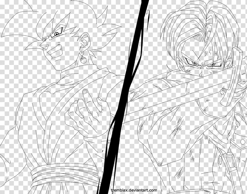 Black vs Trunks Lineart transparent background PNG clipart | HiClipart