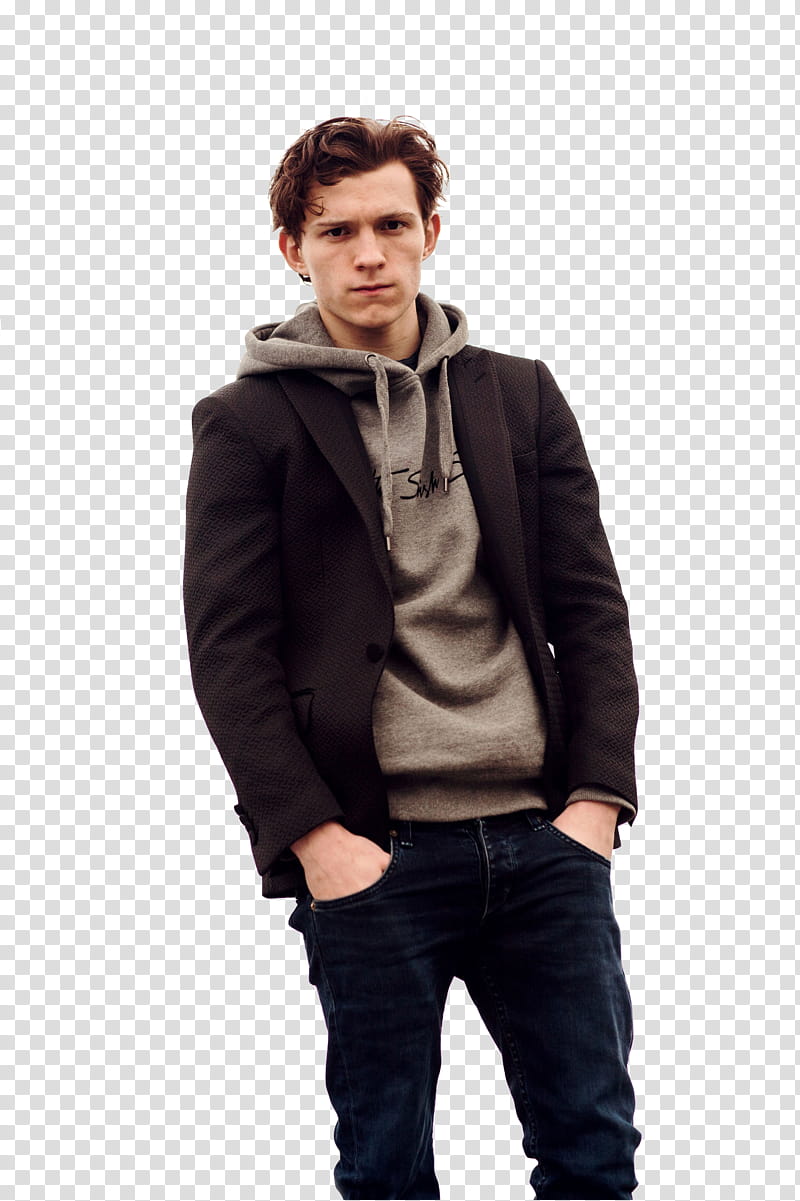 Tom Holland, Tom Holland putting his hands in his pockets transparent background PNG clipart