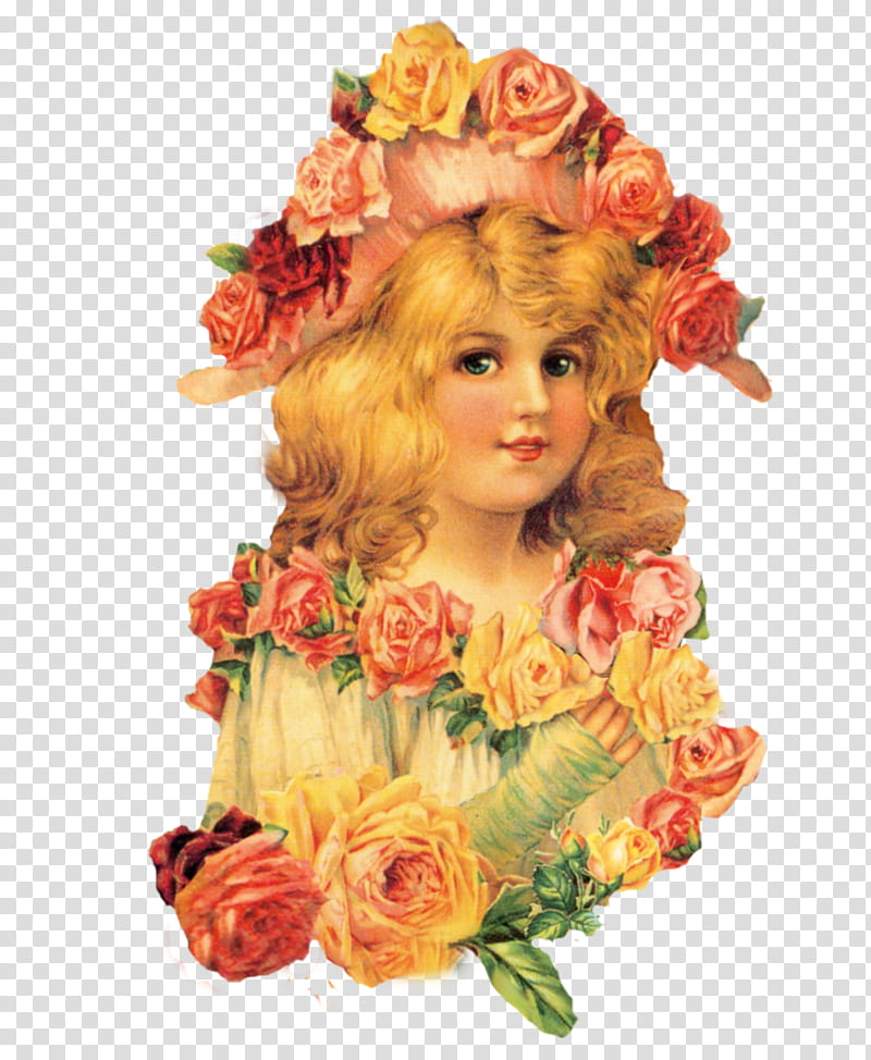 Vintage rose girl, girl's profile illustration transparent background PNG clipart