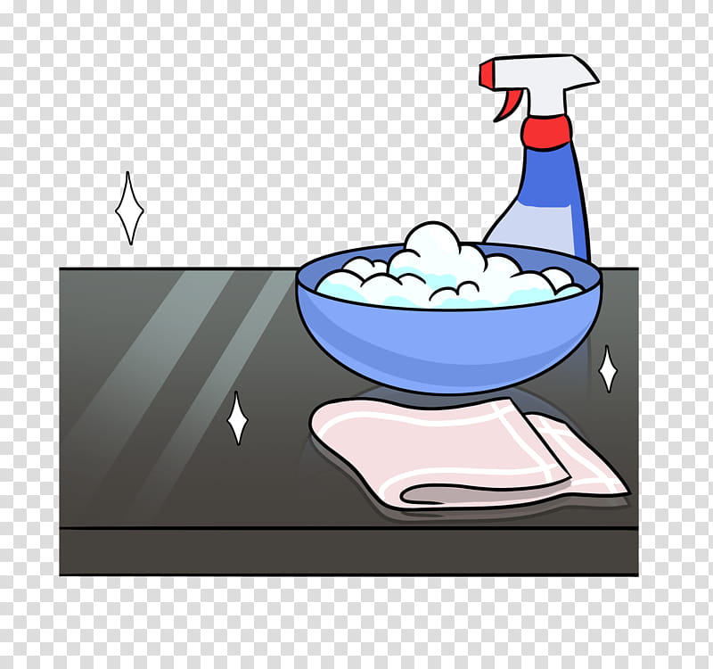 Clipart Happy Maid Cleaning A Kitchen - Royalty Free Vector Illustration by  visekart #1114848