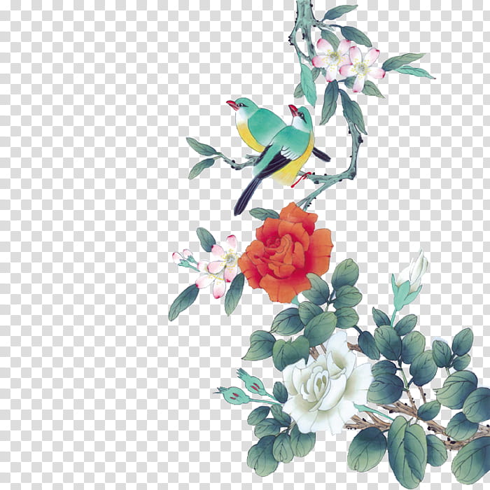 Floral Flower, Birdandflower Painting, Gongbi, Chinese Painting, Ink Wash Painting, Shan Shui, Inkstick, Branch transparent background PNG clipart