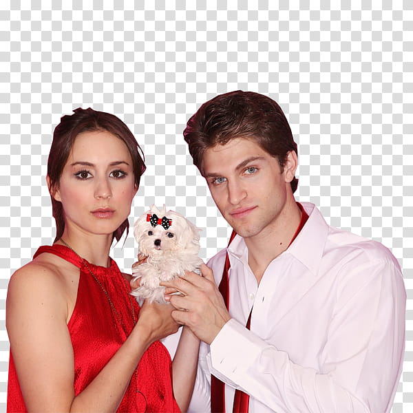 Keegan Allen And Troian Bellisario, woman and man posing for transparent background PNG clipart