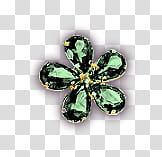 The power of the flowers, green gemstones flower jewelry transparent background PNG clipart