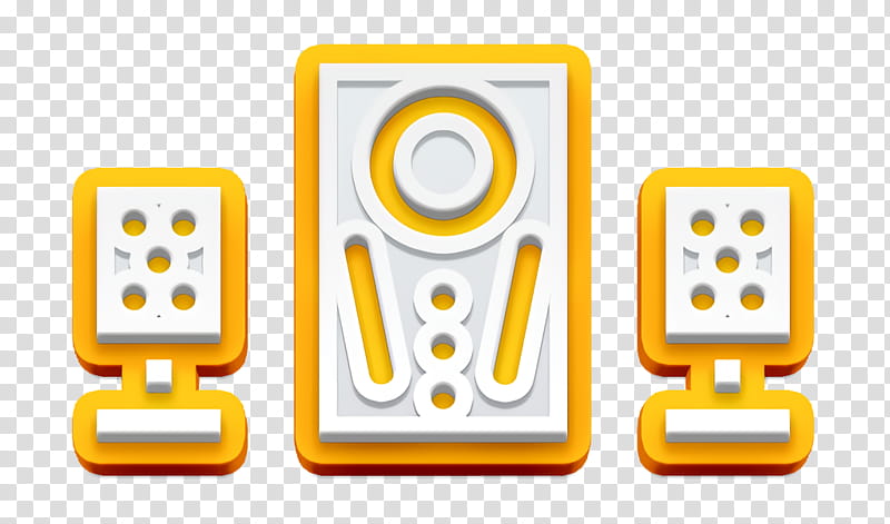 home icon sound icon speaker icon, System Icon, Theatre Icon, Yellow, Wall Plate transparent background PNG clipart