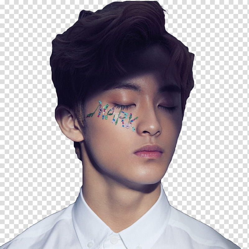 NCT YEARBOOK , man closing eyes transparent background PNG clipart