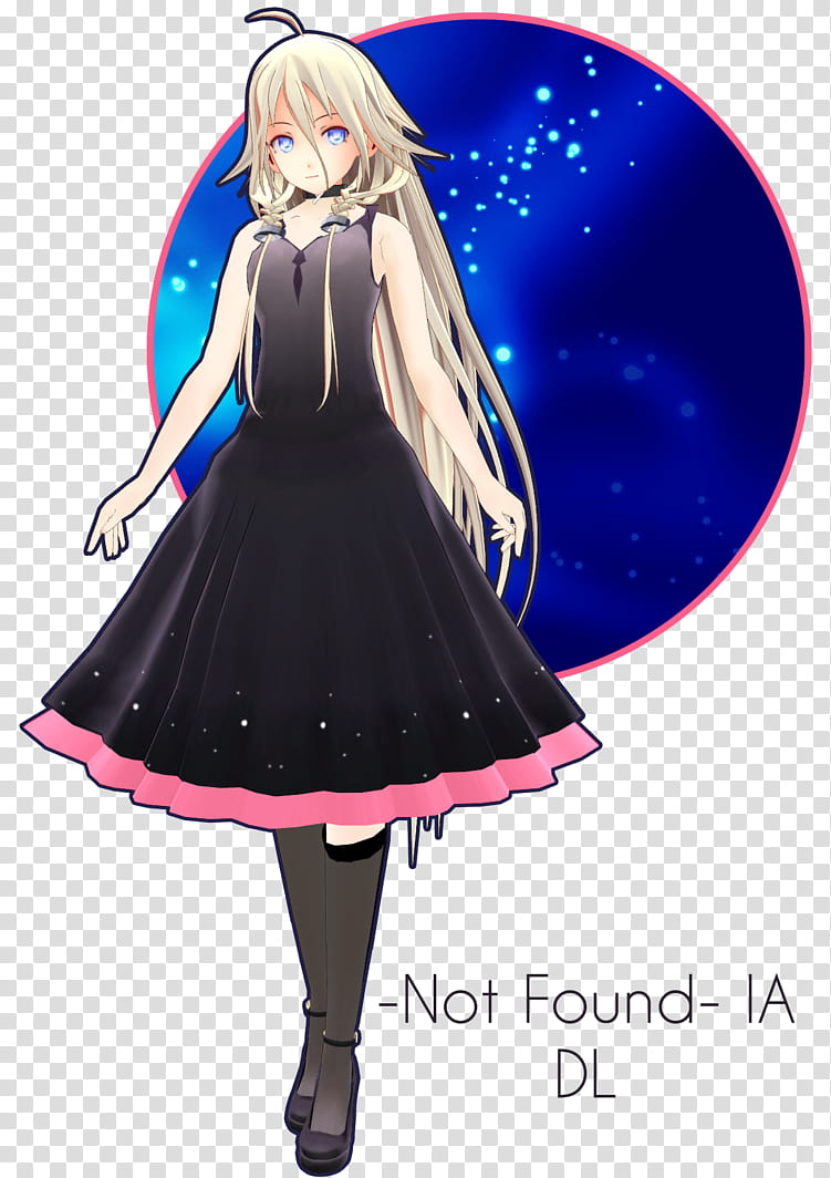 -Not Found, IA DL, female anime character in black dress transparent background PNG clipart