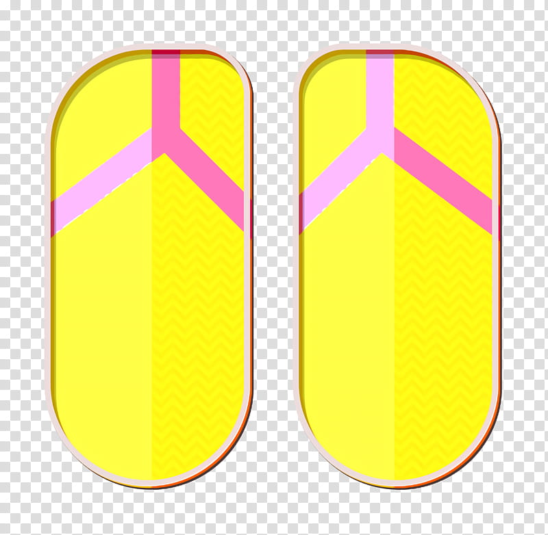 Flips flops icon Summer icon Clothes icon, Yellow, Line, Material Property, Rectangle transparent background PNG clipart