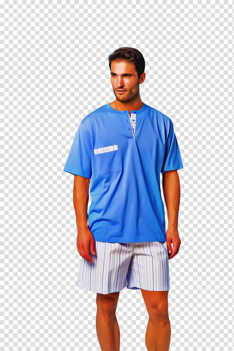clothing blue sportswear turquoise jersey, Tshirt, Electric Blue, Shorts, Sleeve transparent background PNG clipart