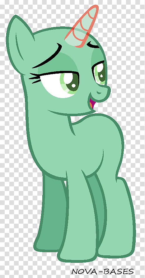 Base , green My Little Pony character looking into left and smiling transparent background PNG clipart