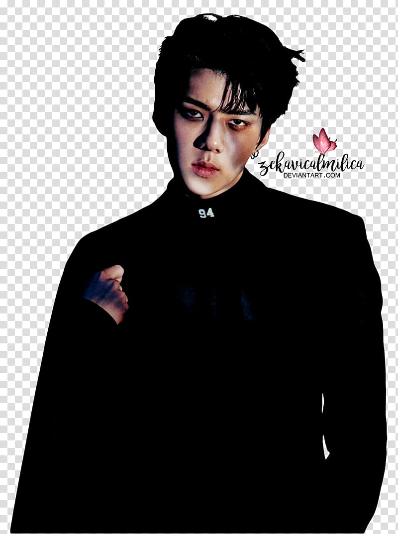 EXO Sehun Monster, man in black suit transparent background PNG clipart