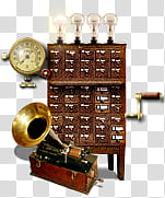 Steampunk Icon Set in format, realplayer, brown gramophone transparent background PNG clipart