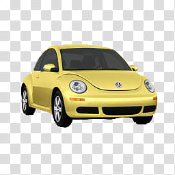 VW Beetle Icons, Beetle-Sunflower Yellow, yellow Volkswagen New Beetle transparent background PNG clipart