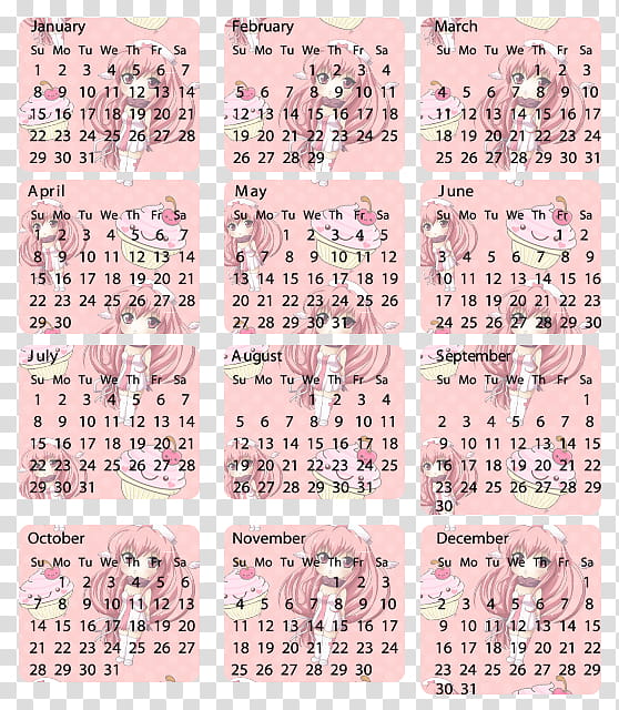 Cool Calendars ,  floral calendar transparent background PNG clipart