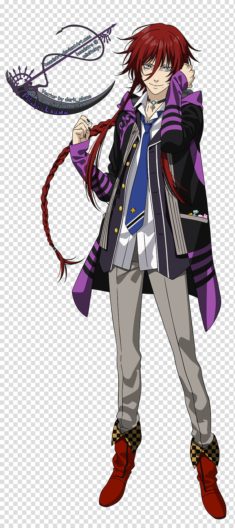 Loki Laevatein Kamigami no Asobi, boy wearing purple jacket anime transparent background PNG clipart
