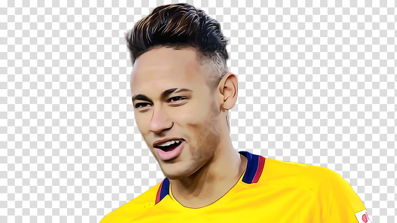 Soccer, Neymar, Footballer, Brazil, Forehead, Hair Coloring, Eyebrow, Yellow transparent background PNG clipart