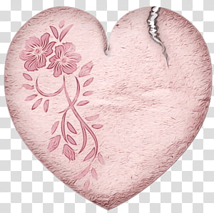 pink heart leaf petal heart, Vintage Heart, Valentines Day, Watercolor, Paint, Wet Ink, Drawing, Love transparent background PNG clipart thumbnail