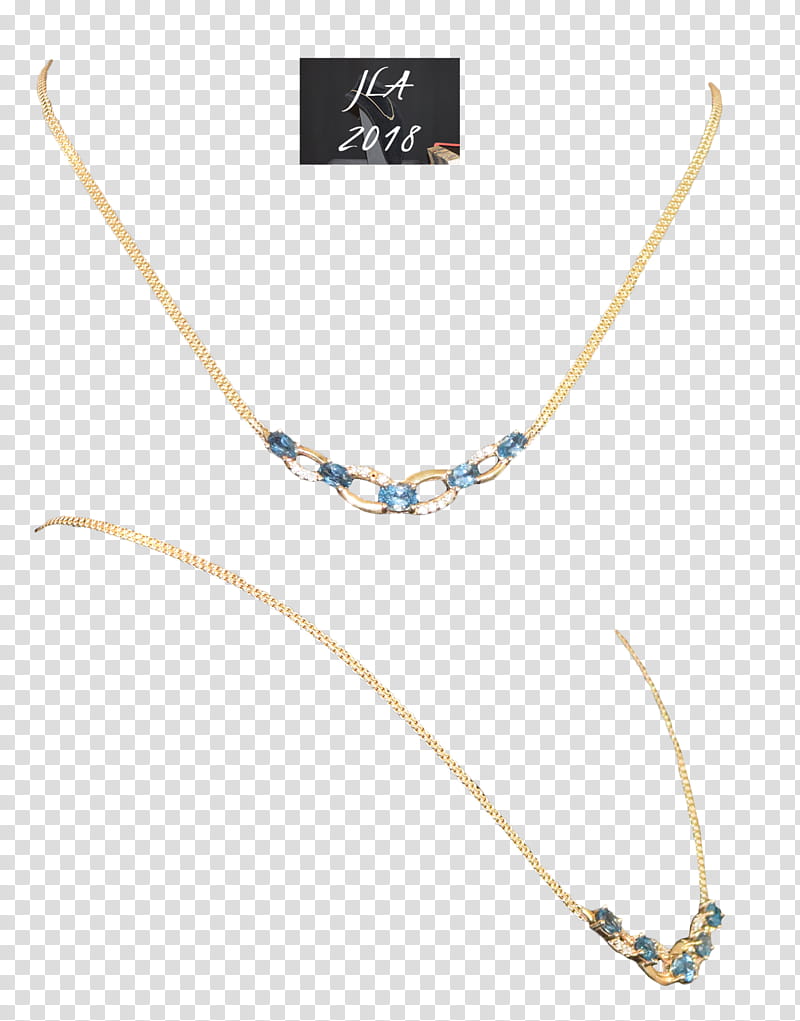 Sapphire and Diamond Necklace, gold-colored necklace with blue gemstones collage transparent background PNG clipart