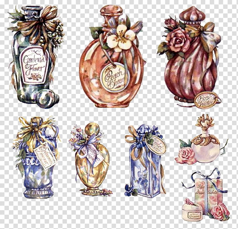Perfume Figurine, Drawing, Decoupage, Flacon, Cosmetics transparent background PNG clipart
