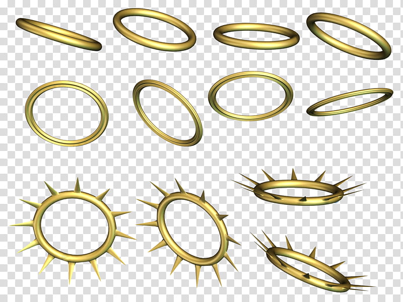 Halos, gold-colored ring lot transparent background PNG clipart