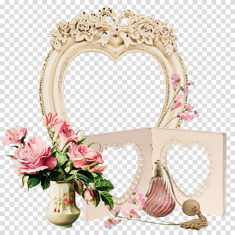 frame, Heart, Pink, Mirror, Frame, Plant, Flower, Interior Design transparent background PNG clipart