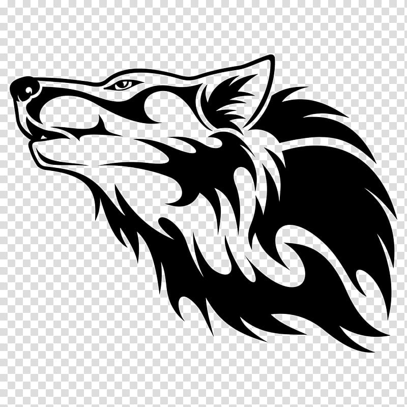 Big Bad Wolf, Black Wolf, Logo, Animal, Blackandwhite, Border Collie transparent background PNG clipart