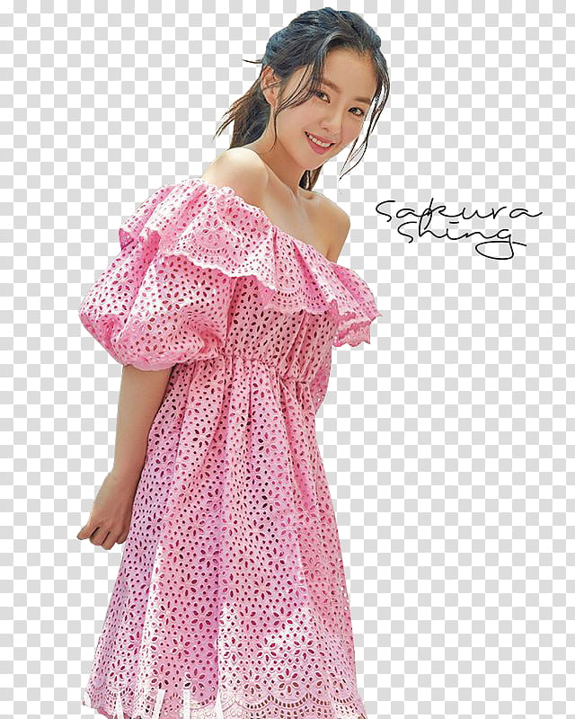 Irene, woman in pink off-shoulder dress transparent background PNG clipart