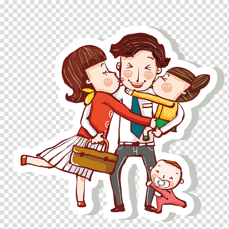 Drawing Of Family, Cartoon, Child, Hug, Interaction, Sharing, Mother, Love transparent background PNG clipart