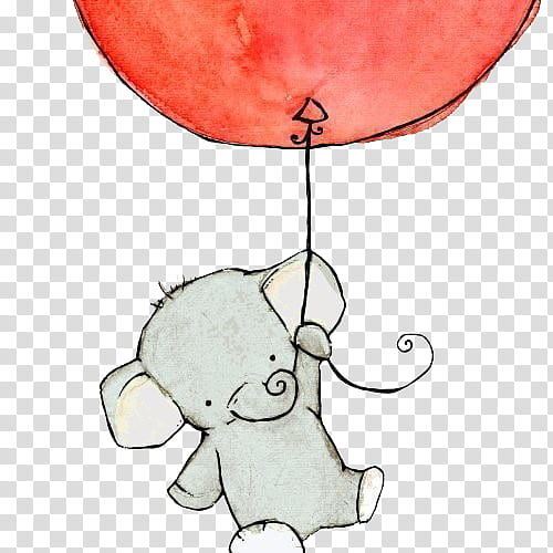 Dibujos , white elephant sketch holding balloon transparent background PNG clipart