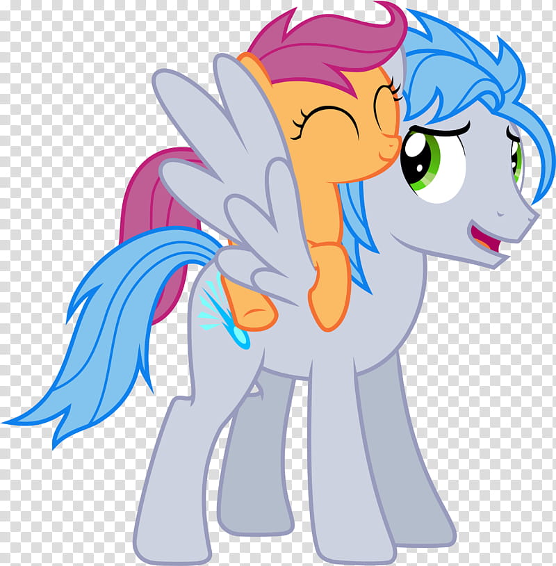 Sky Shatter and Scootaloo Pony Piggyback Portage transparent background PNG clipart