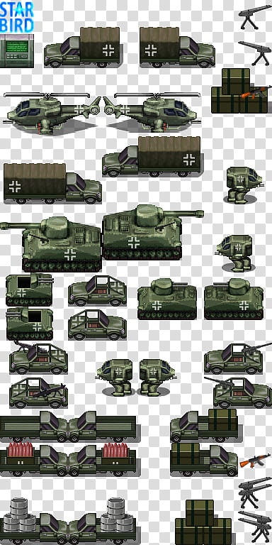 Military Vehicle Tileset RMMV RTP Edits transparent background PNG clipart