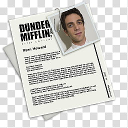 The Office Collection, Dunder Mifflin Ryan Howard resume illustration transparent background PNG clipart